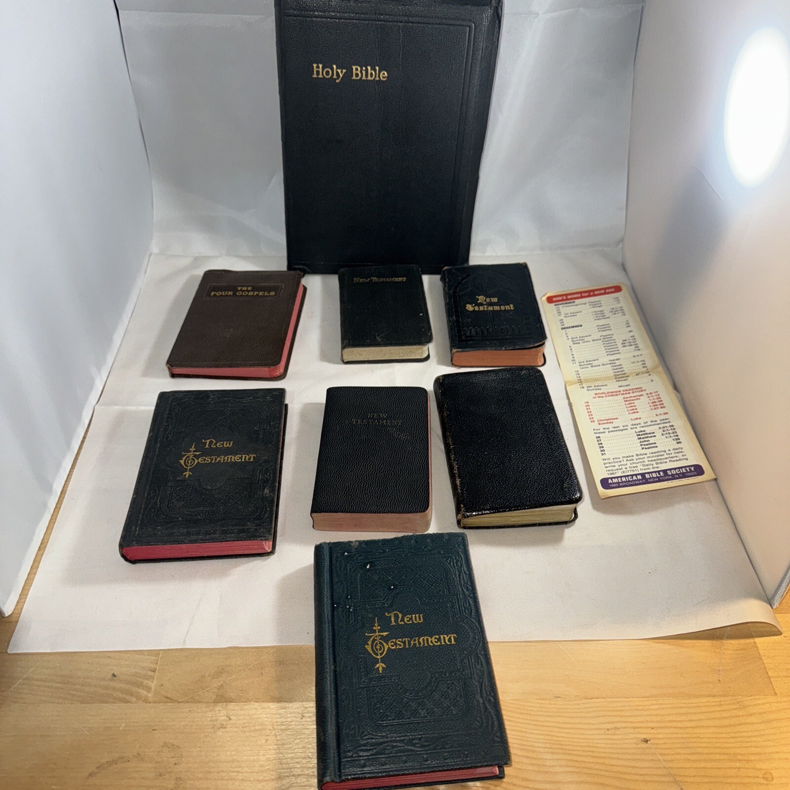 Vintage Mini Bible Lot Of 7 With 1967 Reading Plan | 1940’s Full Size