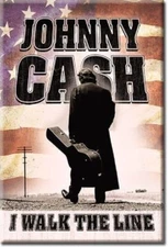 New  Johnny Cash  I Walk The Line   2X3 Inch  Miniature Sign Magnet  
