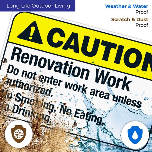 Renovation Work Do Not Enter Work Area Sign, ANSI Caution Sign, (SI-5408) - 第 84/87 張圖片