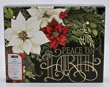 Lang Linen Embossed Boxed Christmas Cards “Peace On Earth” 18 Cards 19 Envelopes