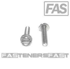 (50) 10-32x3/4 Stainless Steel Slotted Hex Washer Head Machine Screws 18-8