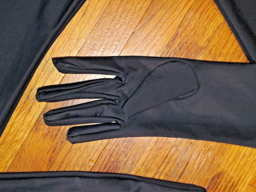 Plus Size Shiny Navy Long Sleeve T Neck Footed Unitard W/Hands Sz XL-14-16 New - Picture 6 of 7