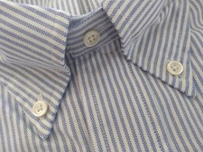 NWOT Brooks Brothers Blue University Stripe Button Down 16.5-32 Milano MSRP 140