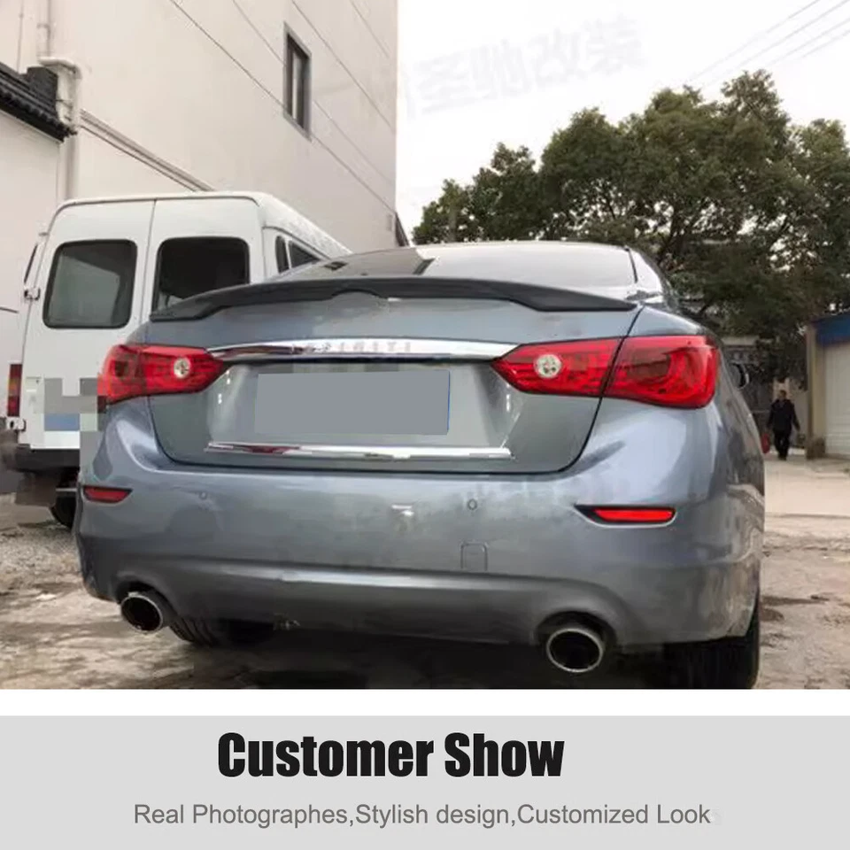 Alerón trasero de fibra de carbono real para Infiniti Q50 Q50S 2014-2023 Foto 2 de 4