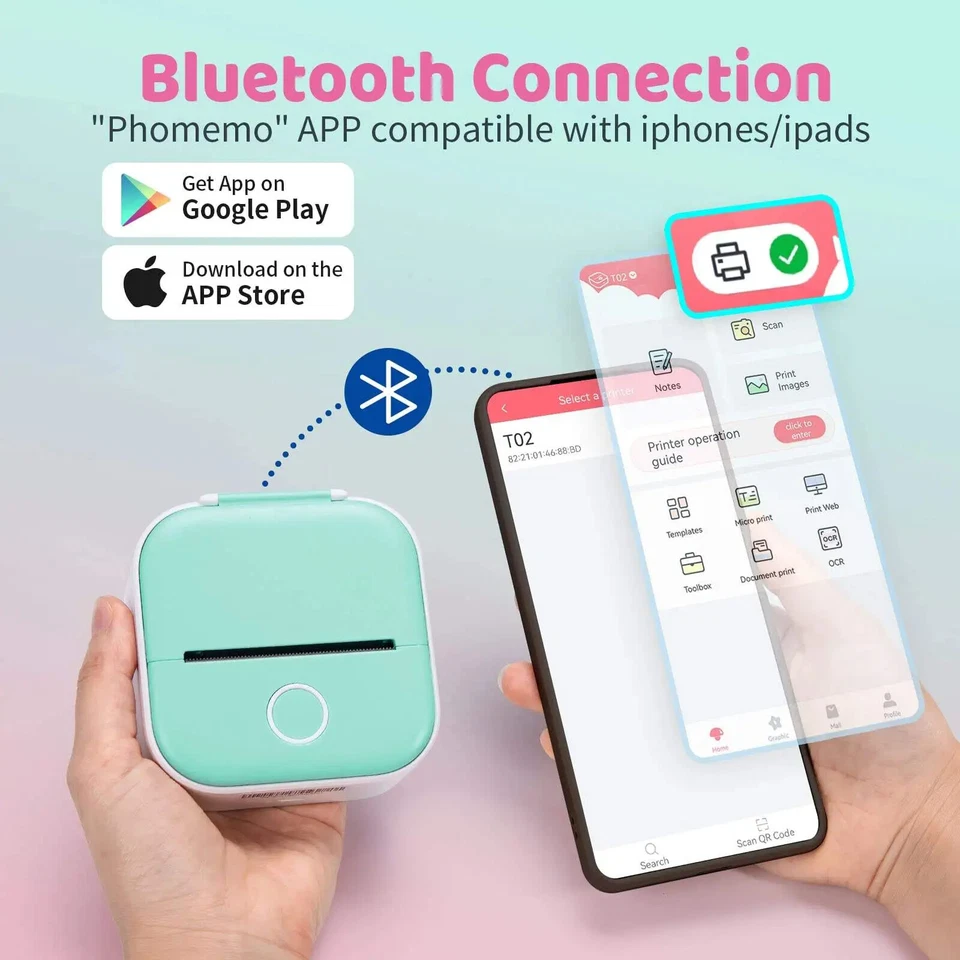 Portable Mini Thermal Label Printer Home Photo Printer Student Wrong Question - Image 4 of 4