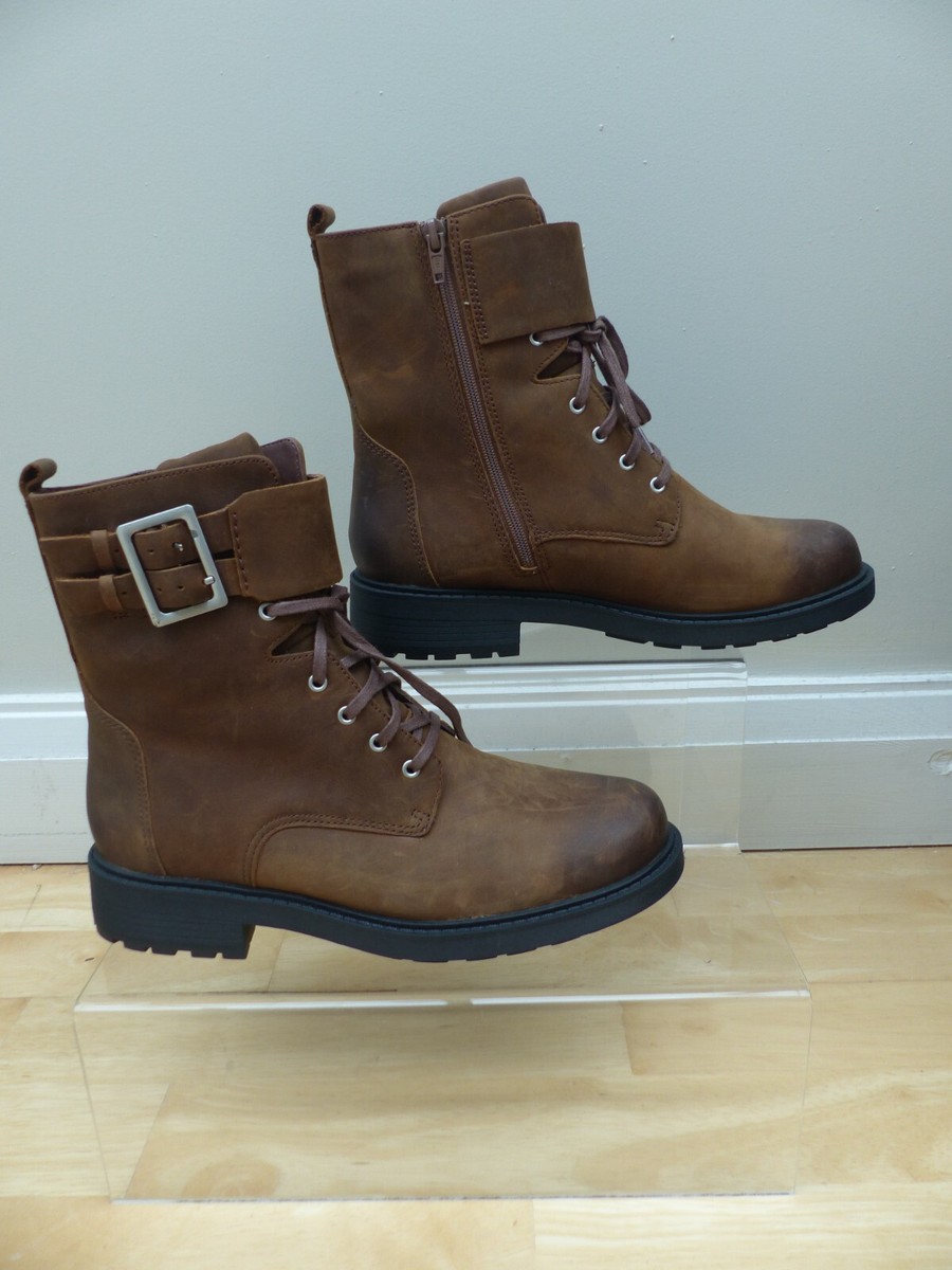 Clarks Orinoco2 Brown Warm lined leather Lace up ankle boots