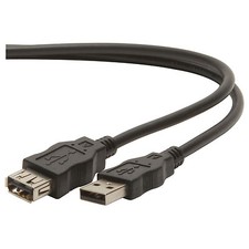 USB 2.0 Extension Cable Black 2m 6.6 ft.