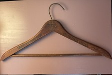 Vtg. Wooden Coat Hanger Mike  Paul Smart Clothes Shop NYC Advertising