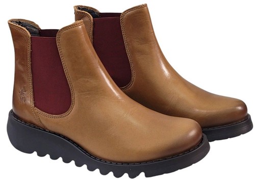Zapatos Fly London Salv Rug marrón mujer cuero auténtico Chelsea Boot - Imagen 2 de 11