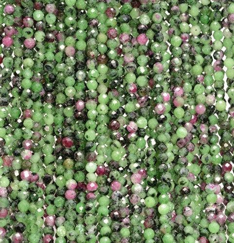 3 mm CUENTAS SUELTAS REDONDAS REDONDAS DE PIEDRA PRECIOSA ZOISITA VERDE RUBÍ ROJO VERDE 15" - Imagen 3 de 4