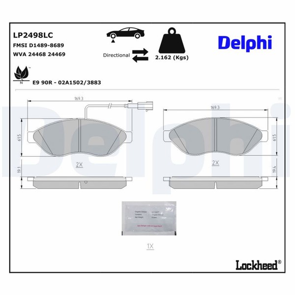 Bremsbelagsatz Scheibenbremse Delphi LP2498LC FüR Opel Movano U9 Fiat Ducato Bus-image