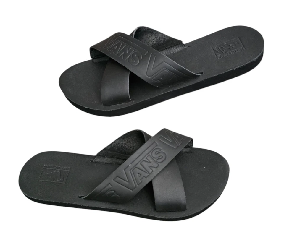 Sandalias chanclas VANS negras con correa cruzada para mujer talla 10 VN0A4U1ZXX8  Foto 2 de 4