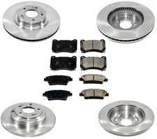 Disc Rotors Ceramic Brake Pads for Hyundai Genesis 3.8L 4 Door 18 Inch Rim 09-11