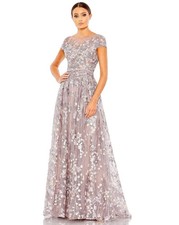 Mac Duggal 20405 Embroidered Tulle Cap Sleeve A-Line Gown  Size:20 $798 NWT