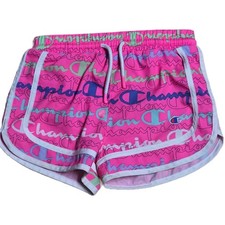 Champion Active Stretch Comfort Shorts Girl's Size 5/6 Pink Drawstring Waistband