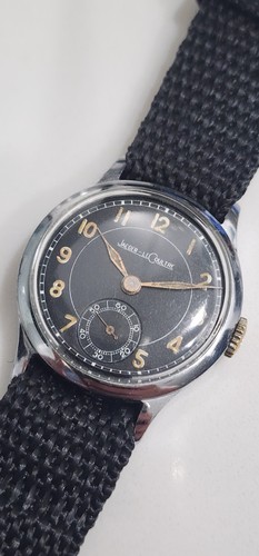 Raro orologio uomo vintage anni 40 JAEGER LeCOULTRE 463 WWII quadrante nero militare - Foto 7 di 24