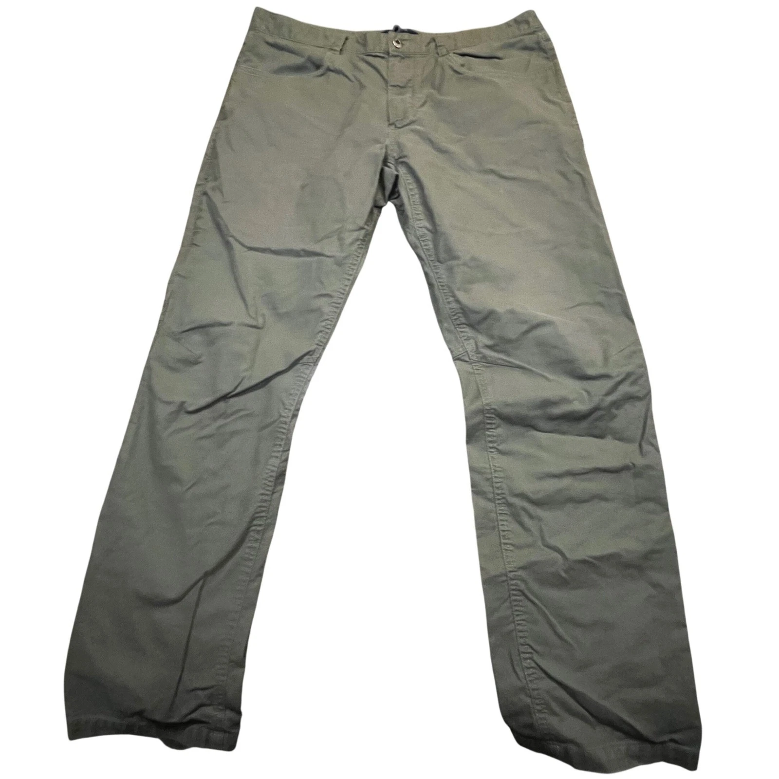 The North Face Mens Olive Green Canvas Straight Leg Hiking Pants Size 38 Regular