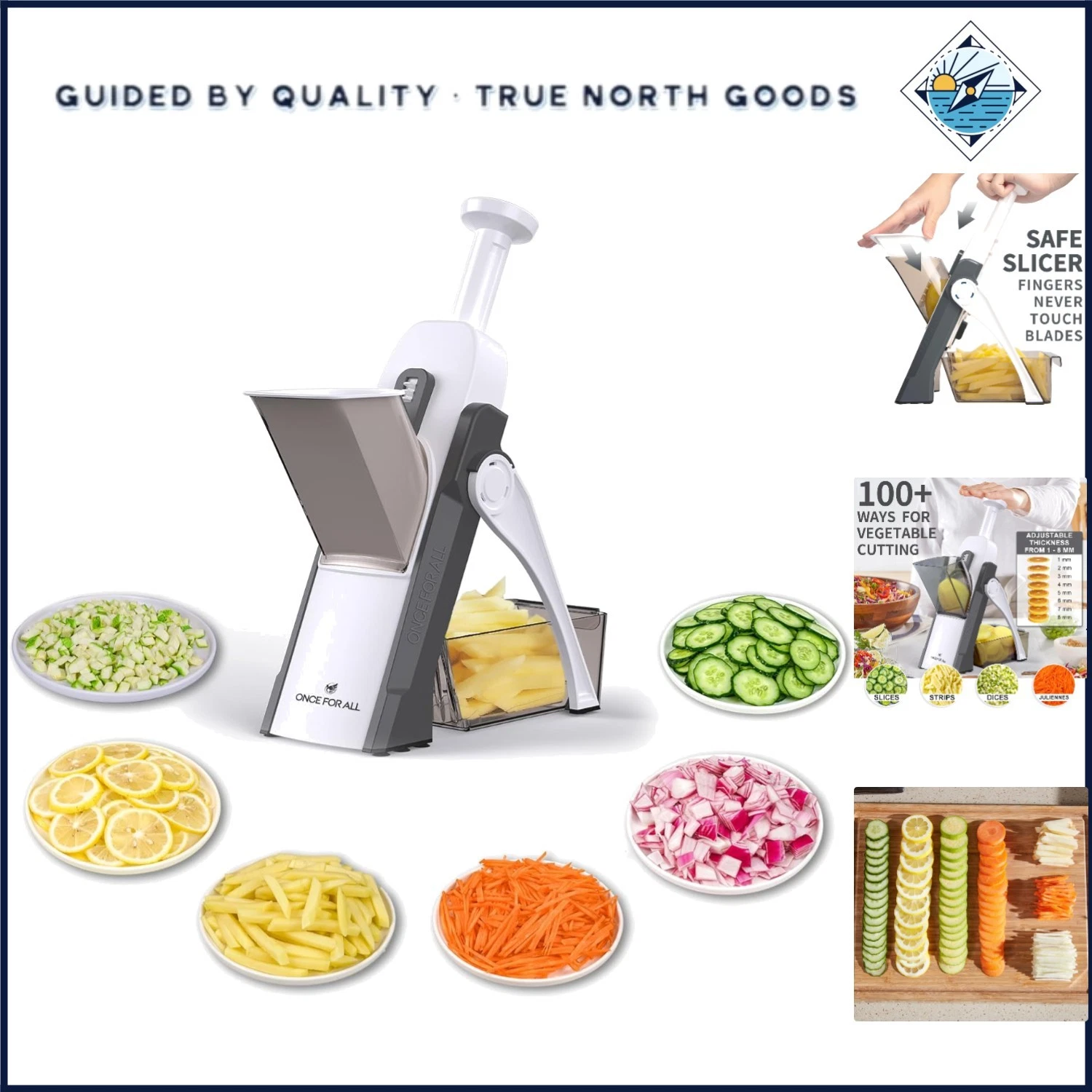 Dishwasher Safe Mandoline Slicer with Stainless Steel Blades for Easy Cleaning