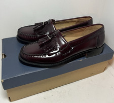 GH Bass  Co Weejuns Shoes Mens 8 Loafers Leather Tassels Burgundy Wine W/BOX