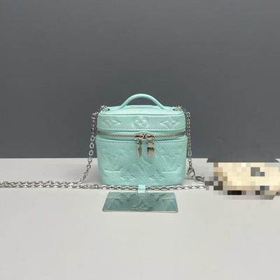 Louis Vuitton Micro Vanity Mini Box Bag Mint Empreinte Leather Silver HW AuthY2K