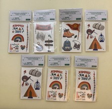 RV Tent Camping Outdoor Adventure Kids Temporary Tattoos 7 Packs 28 Sheets NEW
