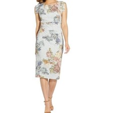 Adrianna Papell Multicolor Floral Midi Dress