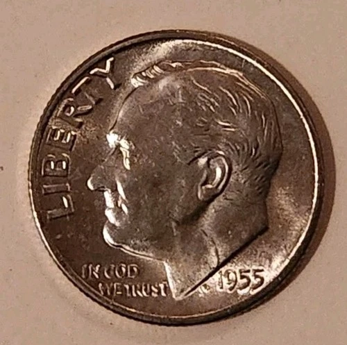 1955 S Roosevelt Dime Uncirculated 90% Silver