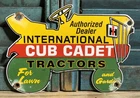 VINTAGE 1965 DATED INTERNATIONAL CUB CADET FARM TRACTORS 10” PORCELAIN SIGN
