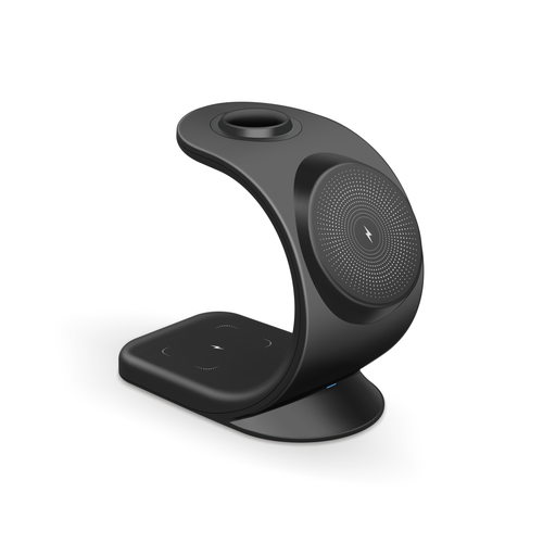 Station de charge magnétique sans fil pour iPhone, Apple Watch et AirPods - Noir - Photo 2 sur 8
