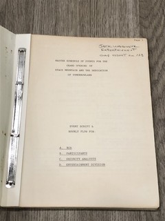 JACK WAGNER DISNEYLAND SPACE MOUNTAIN OPENING DEDICATION SCRIPT & SCHEDULE