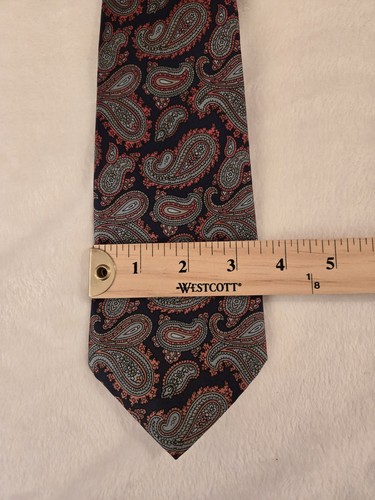 Hardie Amies London All Silk Tie 57" Black Paisley Geometric Abstract Print - Picture 16 of 16