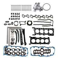 Timing Chain Kit Water Pump Head Gasket Set For 99 Ford F-250 5.4L V8 SOHC VIN L