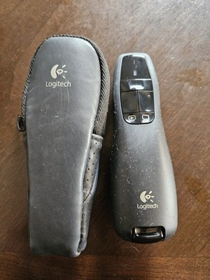 Logitech Wireless Presenter R400 with USB Receiver and Case   Tested & Working
