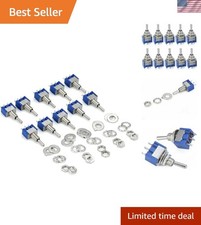 10pcs 6A/125V 3A/250V ON/Off/ON 3 Terminals 3 Position SPDT Toggle Switch Sin...