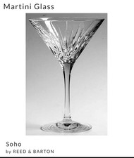 Reed  Barton SOHO Martini Glass, 8 Ounces, Full Lead Crystal, Slovenia, NEW 