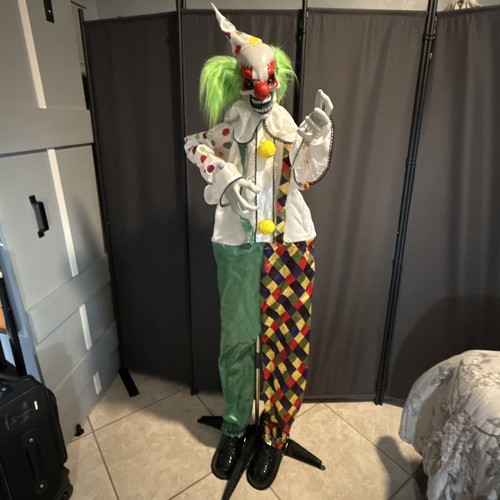 Halloween Standing Clown 62” Moves, Lights Up & Talks Says Lots