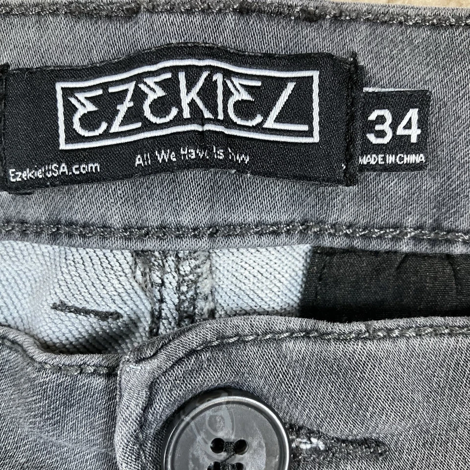 Pantalones chinos elásticos EZEKIEL Bounce para hombre 34W x 32L grises AHORA denim ajuste regular Foto 4 de 4
