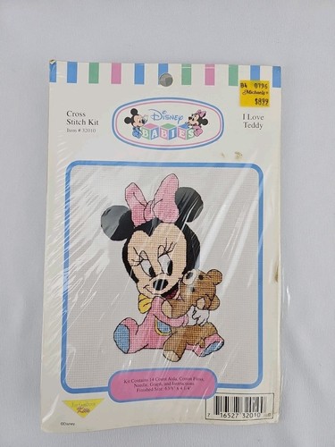DISNEY BABIES CROSS STITCH KIT 32011 BATTER UP & 32010 I LOVE TEDDY - Picture 6 of 7