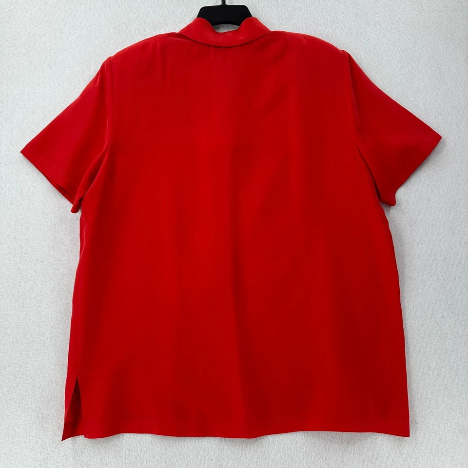 De Colección Chaus Rojo 100% Seda Vestido Conjunto Talla XL 2 Piezas Vestido Falda y Blusa Foto 3 de 4