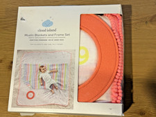 Cloud Island Two Muslin Blankets and One Heart Felt Frame Set Pink Baby Girl
