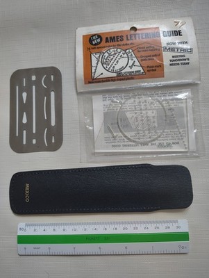 Vintage Ames Lettering Guide With Metric, Olson Mfg. Company Ames, Iowa Extras! 