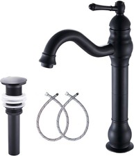 Black Bathroom Faucet 360  Swivel Single-Handle One Hole Bathroom Vessel Sink