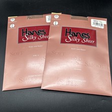 Vintage Hanes Silky Sheer Pantyhose Lot Barely There Size AB 2001 Y2K ControlTop