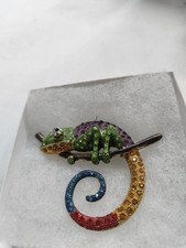 Rhinestone Crystal Pavé Chameleon Brooches (Set of 3) — listing 3