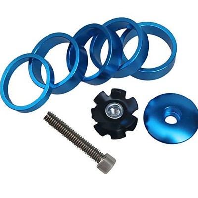 GANOPPER 1 1/8 Inch Headset Spacer with Stem Top Cap,Headset Star Nut blue