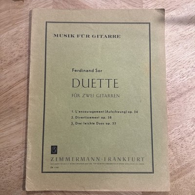 Ferdinand Sor Duette Für Zwei Gitarren - Pub. Zimmerman
