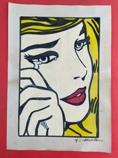 Roy Lichtenstein (Handmade) Drawing On Old Paper signed and stamped