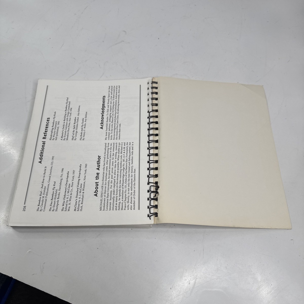BAMBOO ROD RESTORATION HANDBOOK by Michael SINCLAIR Signed! spiral