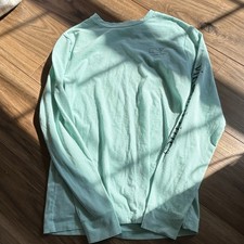 Vineyard Vines Men's Long Sleeve Striped Whale Logo Cotton T-Shirt Light Green