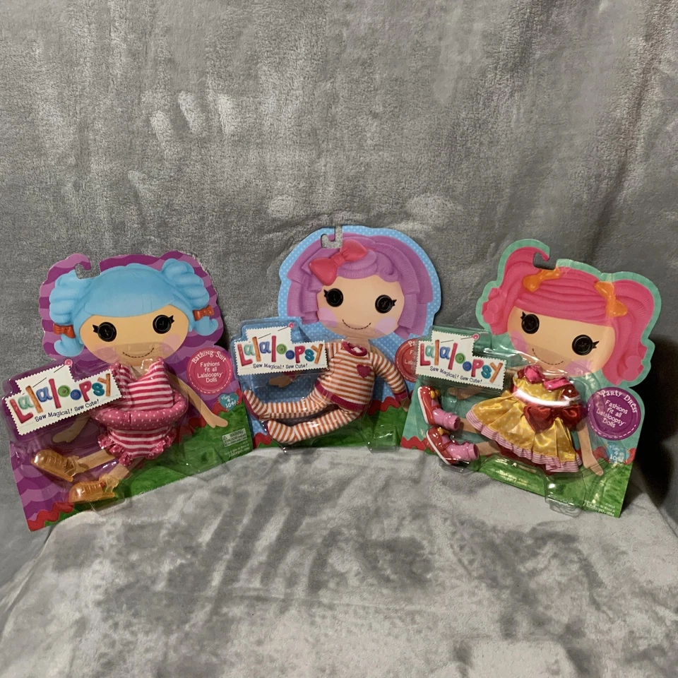 Lote de 3 Ropa Muñeca Lalaloopsy Vestido de Fiesta Pijama Traje de Baño MGA Nuevo Sellado Foto 2 de 4